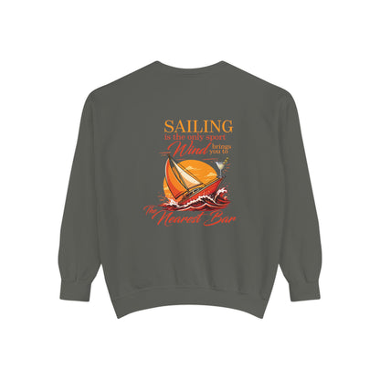 Wind & Sailing Crewneck Sweatshirt in Pepper, flat back