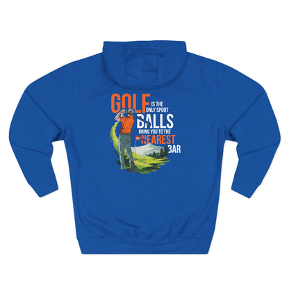 Golf Is the Only Sport Fleece Hoodie in Royal Blue, flat back