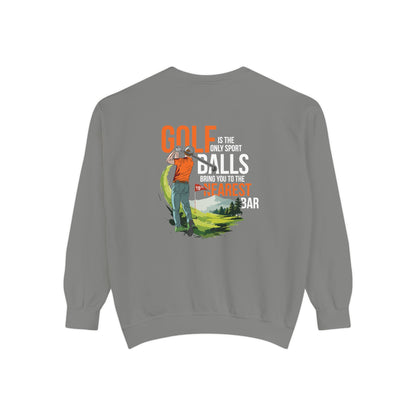 Golf Is the Only Sport Crewneck Sweatshirt in Grey, flat back