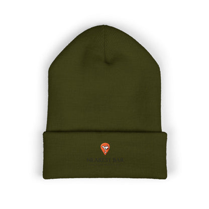 Nearest Bar Knit Cap (Light Colors) in Olive, flat front