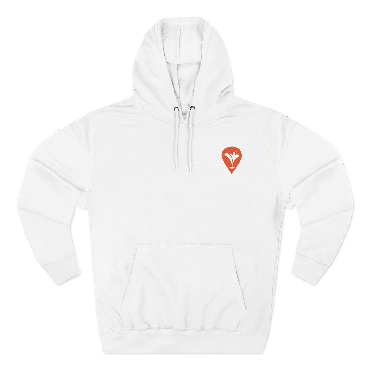 Wind & Sailing Fleece Hoodie in White, flat front