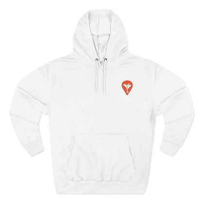 Wind & Sailing Fleece Hoodie in White, flat front