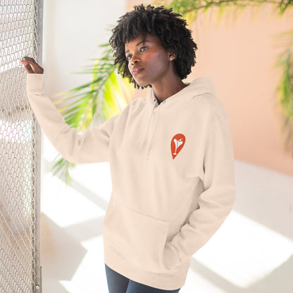Wind & Sailing Fleece Hoodie in Pale Pink, female model, front