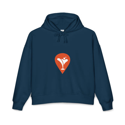 Gravity Skiing Women's Hoodie in French Navy, front