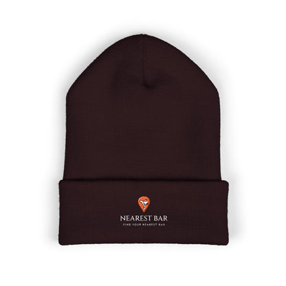 Nearest Bar Knit Cap in Brown, flat front