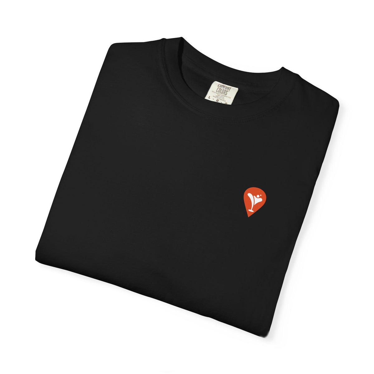Sailing Nearest Bar Heavyweight T-Shirt in Black, folded