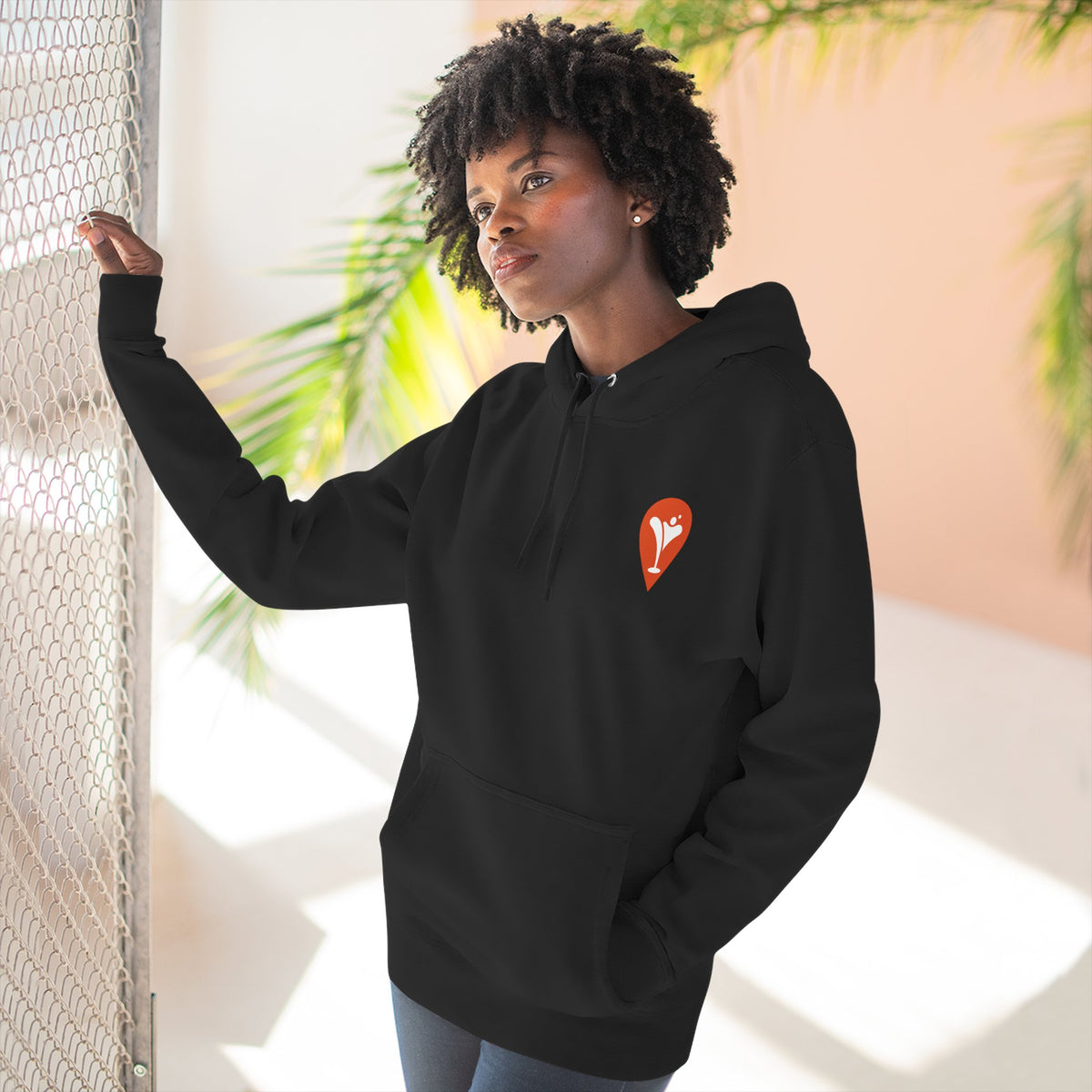 Golf Is the Only Sport Fleece Hoodie in Black, female model, front