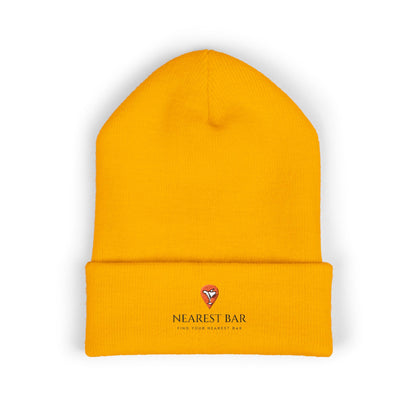 Nearest Bar Knit Cap (Light Colors) in Gold, flat front