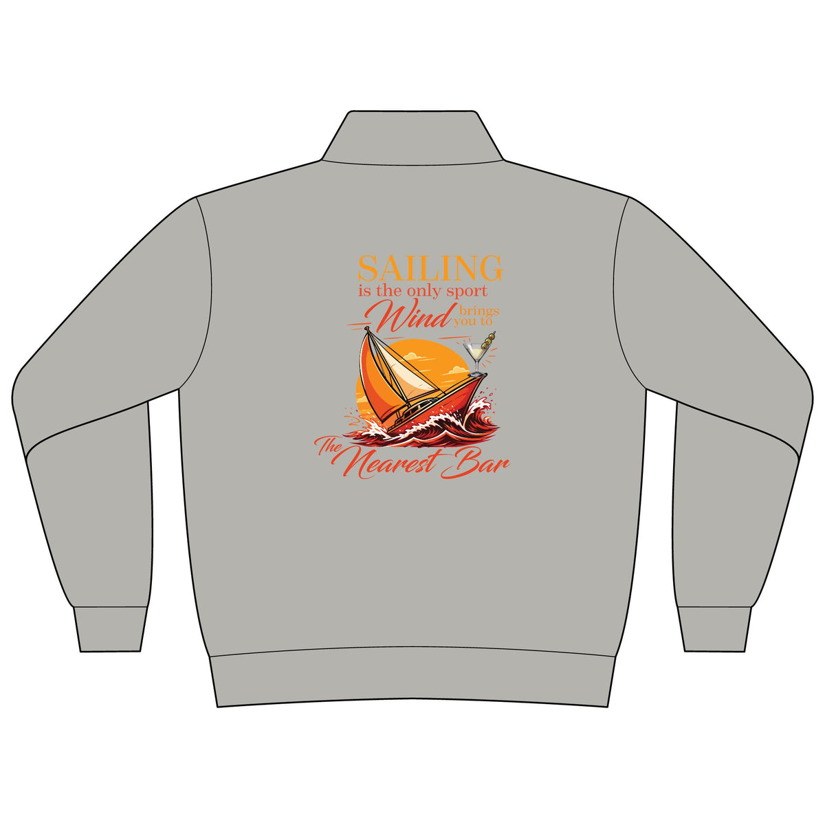 Wind & Sailing Women's Quarter-Zip in Smoke, back