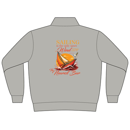 Wind & Sailing Women's Quarter-Zip in Smoke, back