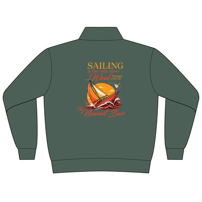Wind & Sailing Women's Quarter-Zip in Pine, back