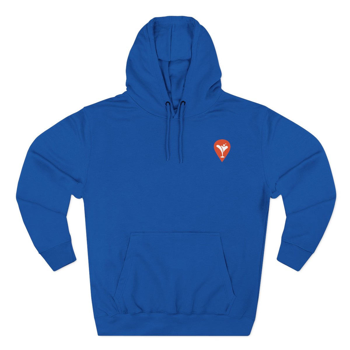 Don't Let the Old Man In Fleece Hoodie in Royal Blue, flat front