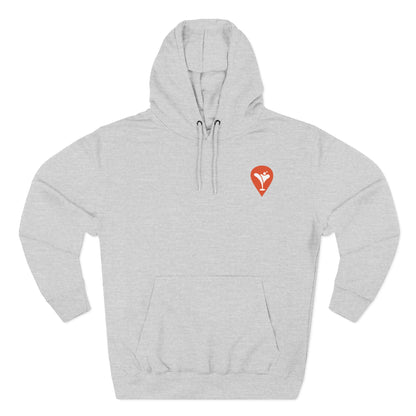 Wind & Sailing Fleece Hoodie in Heather Grey, flat front