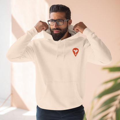 Wind & Sailing Fleece Hoodie in Pale Pink, male model, front