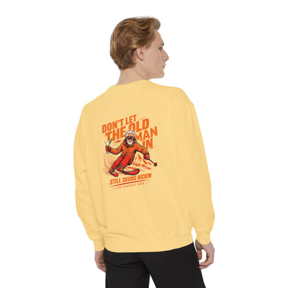 Don't Let the Old Man In Crewneck Sweatshirt in Butter, male model, back