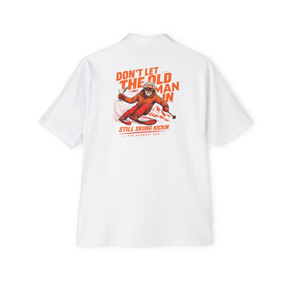 Old Man Skiing Nearest Bar Polo Shirt