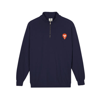 Don't Let the Old Man In Quarter-Zip Sweatshirt in True Navy, flat front