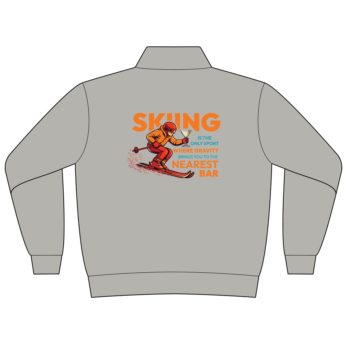 Gravity Skiing Women's Quarter-Zip in Smoke, back