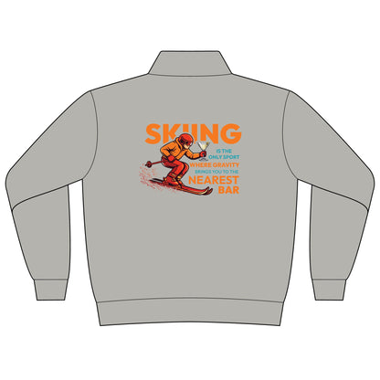 Gravity Skiing Women's Quarter-Zip in Smoke, back