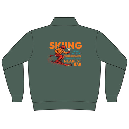 Gravity Skiing Women's Quarter-Zip in Pine, back