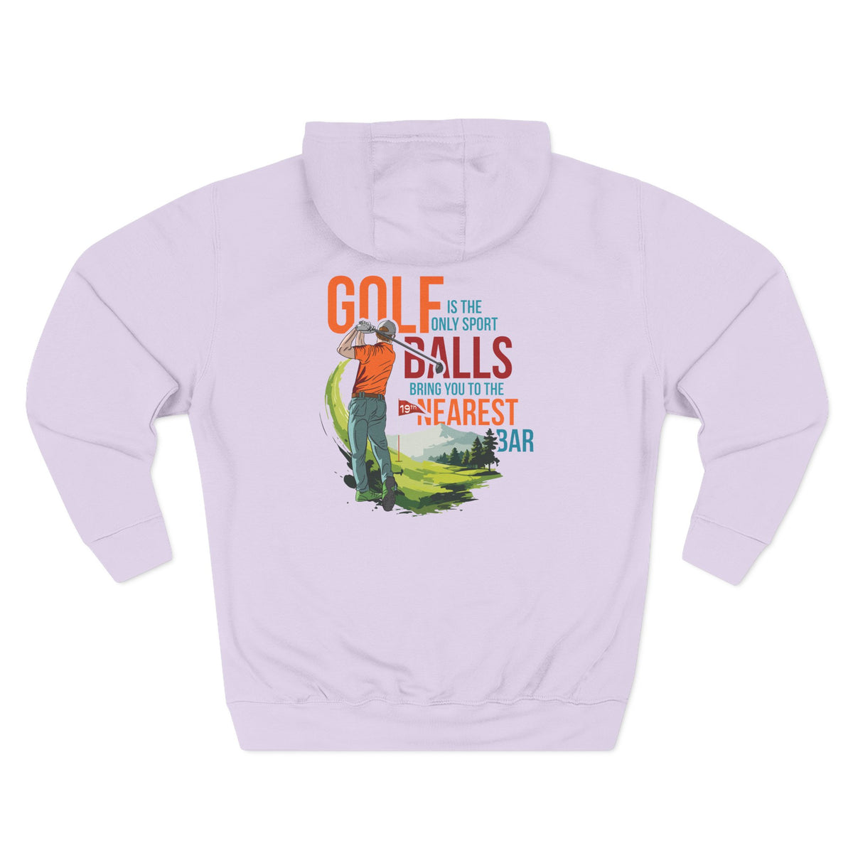 Golf Is the Only Sport Fleece Hoodie in Lilac, flat back
