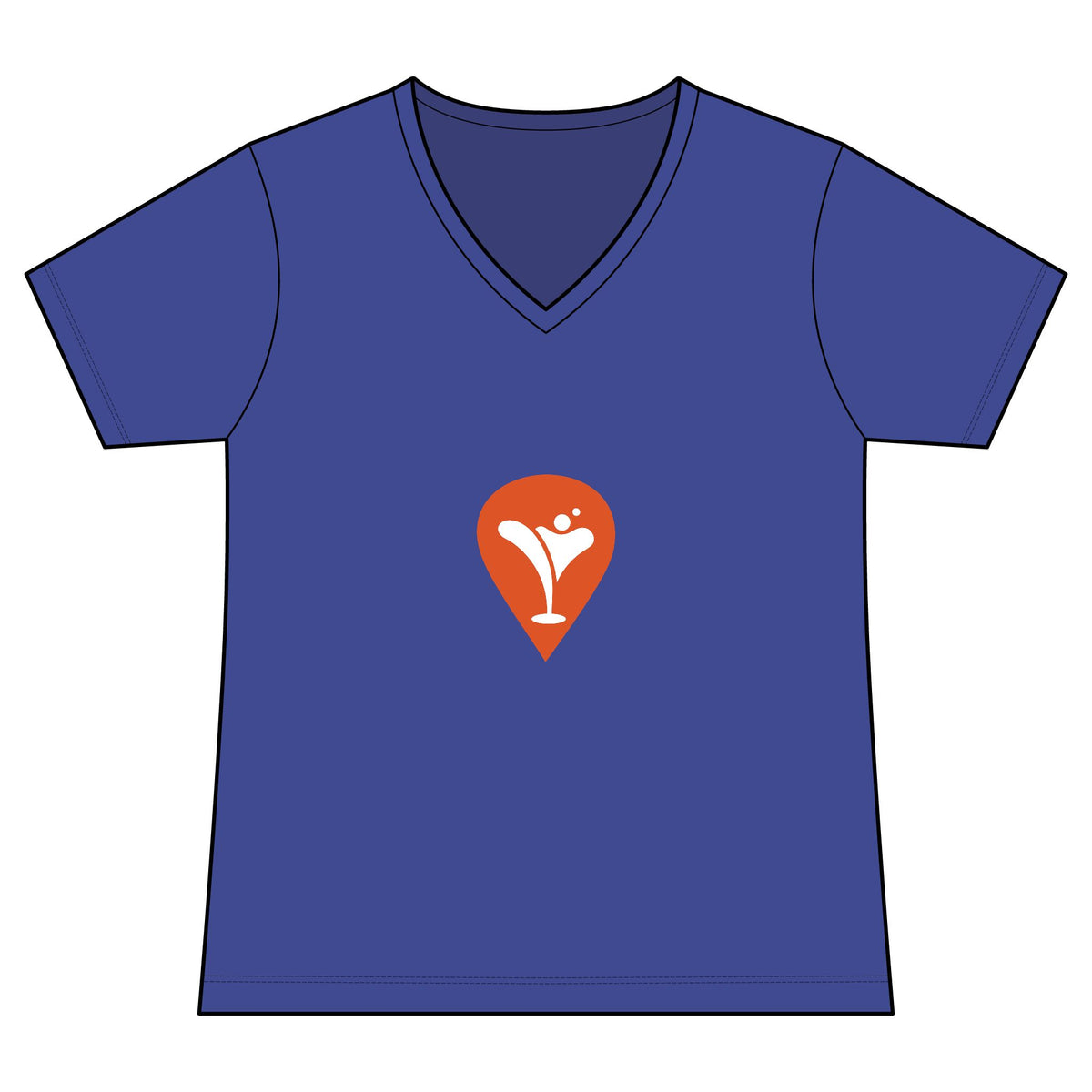 Good Friends, Best Friends Women's V-Neck Tee in Blue Iris, front