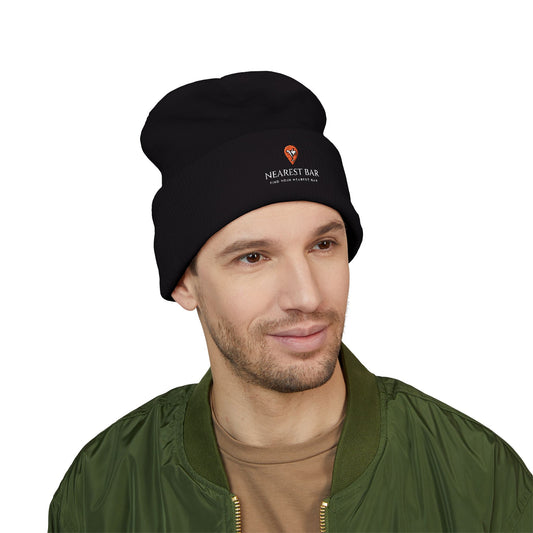 Nearest Bar Knit Cap in Black, male model