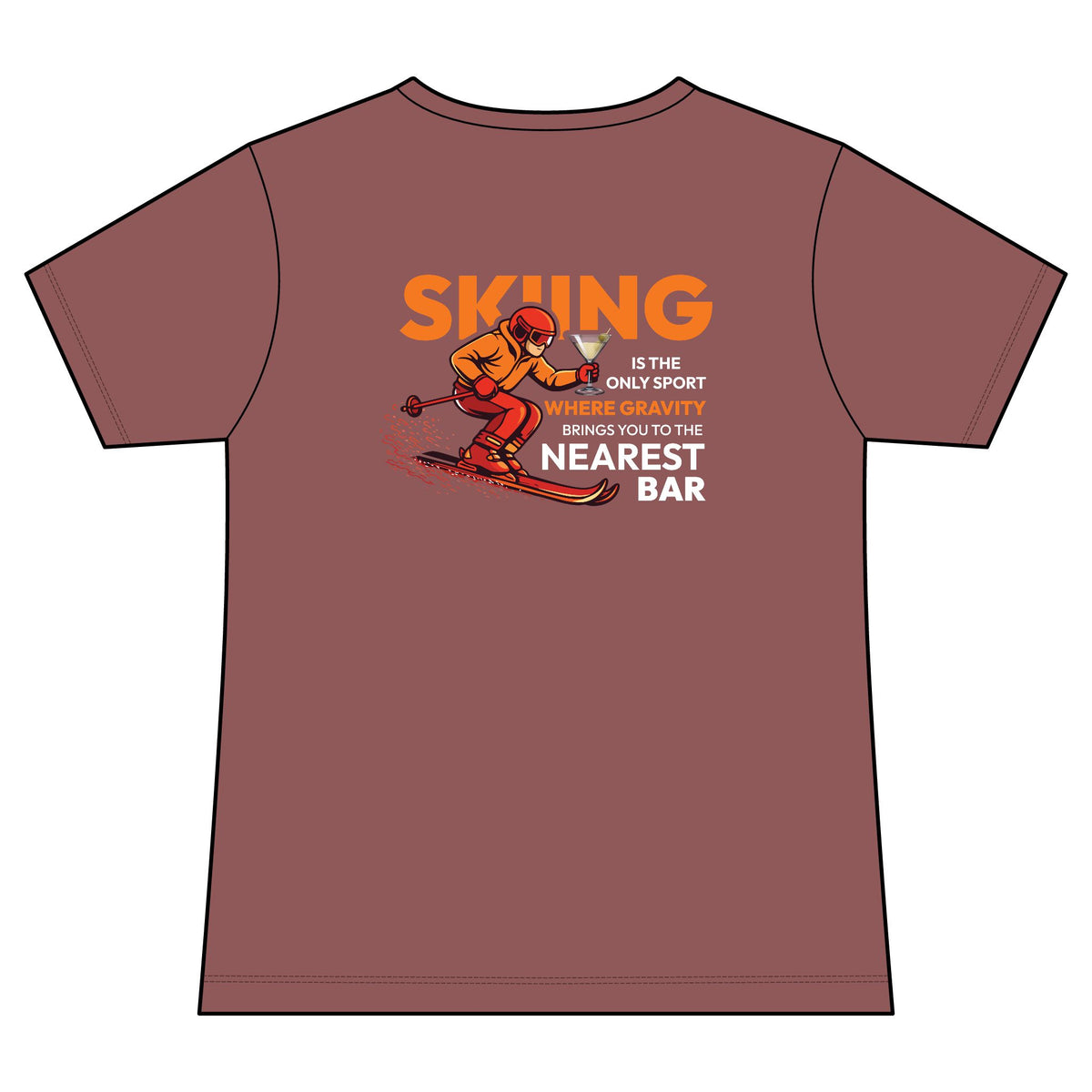 Gravity Skiing Women's V-Neck Tee in Nostalgia Rose, back