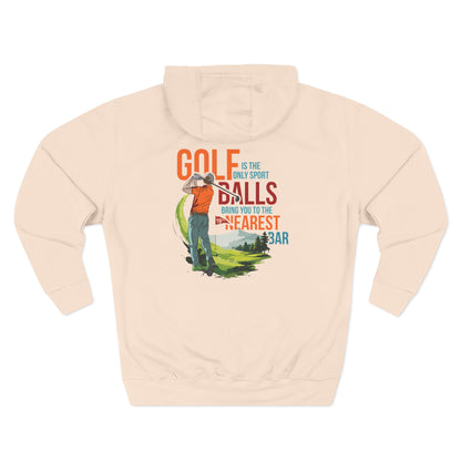 Golf Is the Only Sport Fleece Hoodie in Pale Pink, flat back