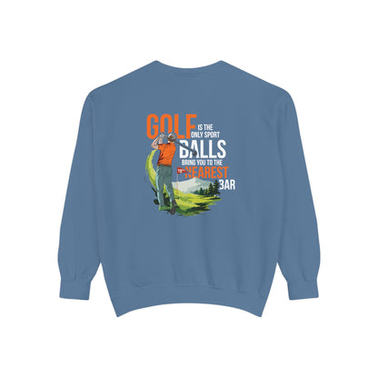 Golf Is the Only Sport Crewneck Sweatshirt in Blue Jean, flat back
