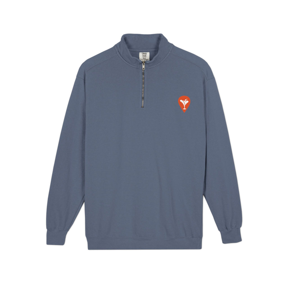 Don't Let the Old Man In Quarter-Zip Sweatshirt in Blue Jean, flat front