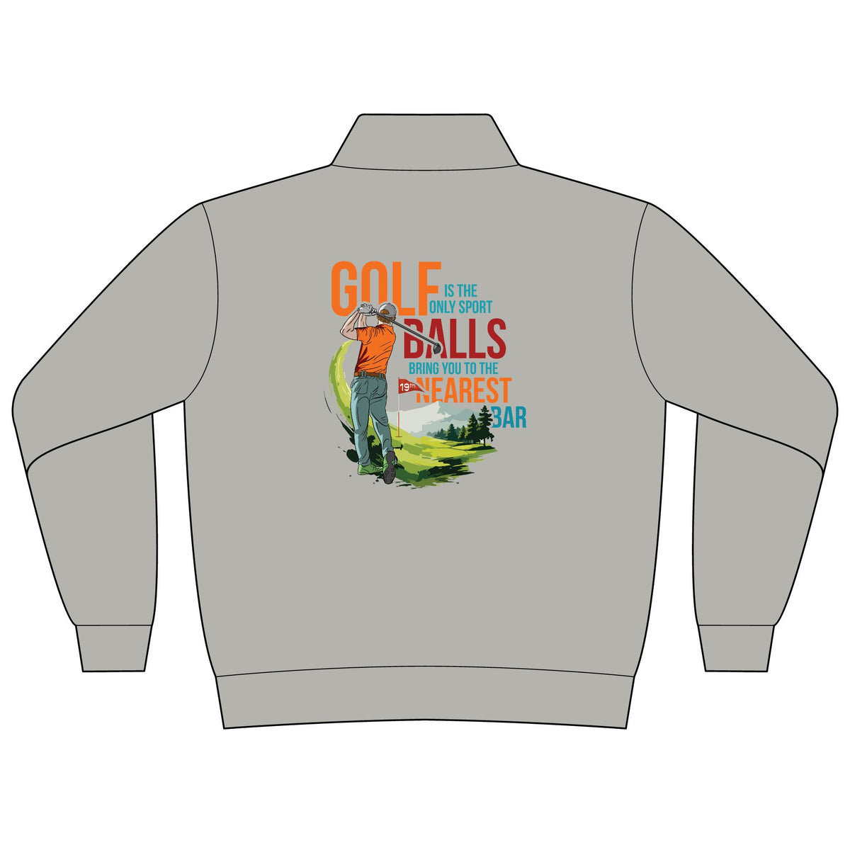 Golf Is the Only Sport Women's Quarter-Zip in Smoke, back