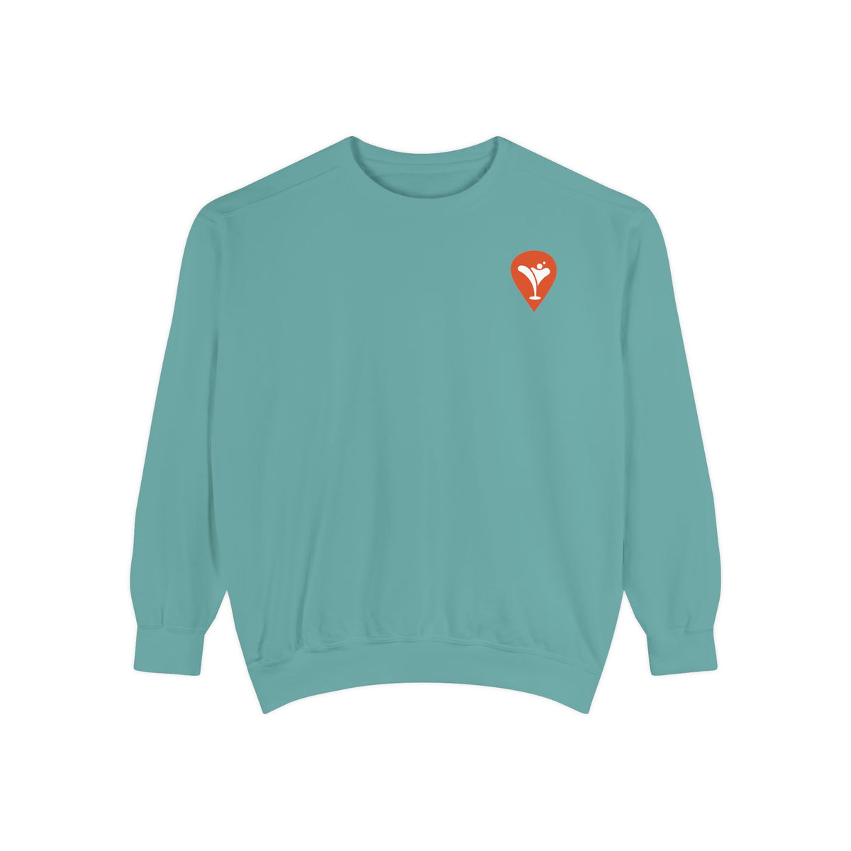 Don't Let the Old Man In Crewneck Sweatshirt in Seafoam, flat front