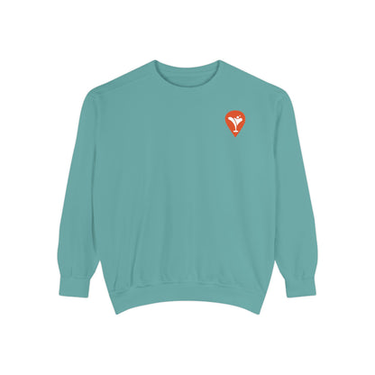 Don't Let the Old Man In Crewneck Sweatshirt in Seafoam, flat front