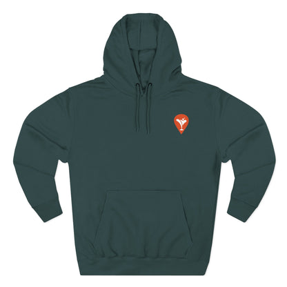 Wind & Sailing Fleece Hoodie in Sports Green, flat front