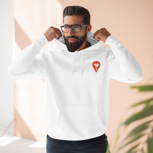 Golf Is the Only Sport Fleece Hoodie in White, male model, front
