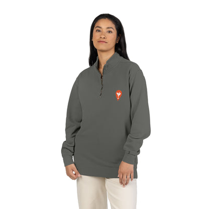 Wind & Sailing Quarter-Zip Sweatshirt in Pepper, female model, front