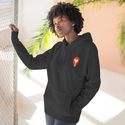 Wind & Sailing Fleece Hoodie in Charcoal Heather, female model, front
