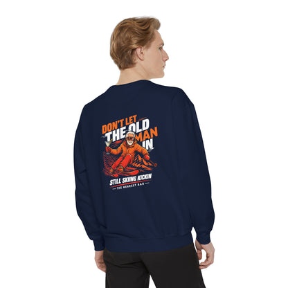 Don't Let the Old Man In Crewneck Sweatshirt in True Navy, male model, back