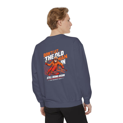 Don't Let the Old Man In Crewneck Sweatshirt in Denim, male model, back