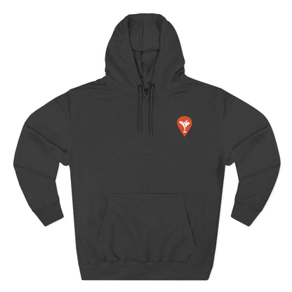 Wind & Sailing Fleece Hoodie in Charcoal Heather, flat front