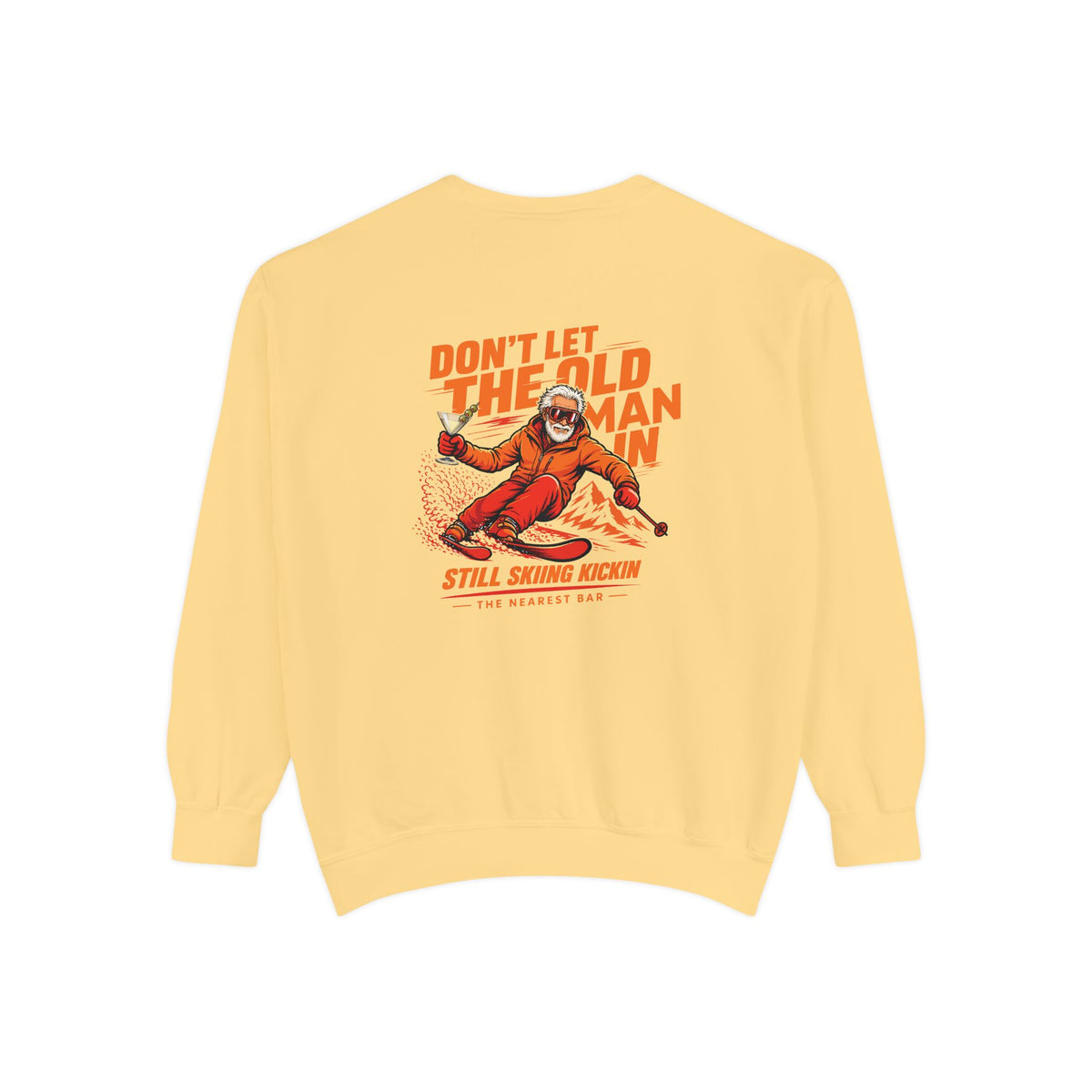 Don't Let the Old Man In Crewneck Sweatshirt in Butter, flat back