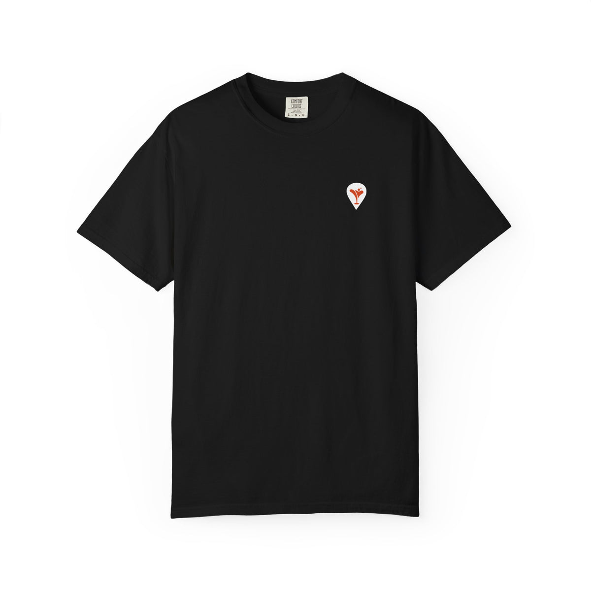 Family Happens BVI Sailing T-Shirt in Black, front with Nearest Bar chest logo