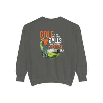 Golf Is the Only Sport Crewneck Sweatshirt in Pepper, flat back