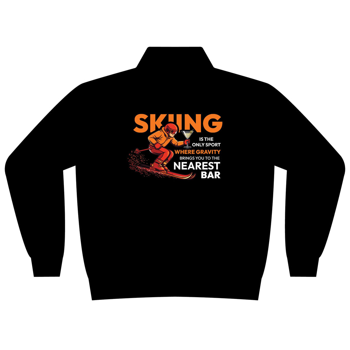 Gravity Skiing Women's Quarter-Zip in Black, back