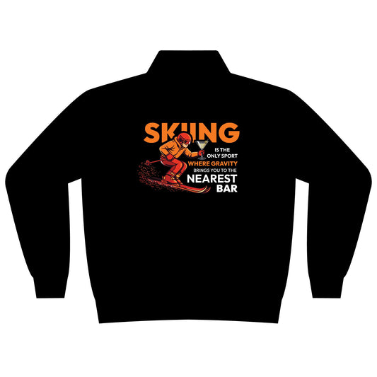 Gravity Skiing Women's Quarter-Zip in Black, back