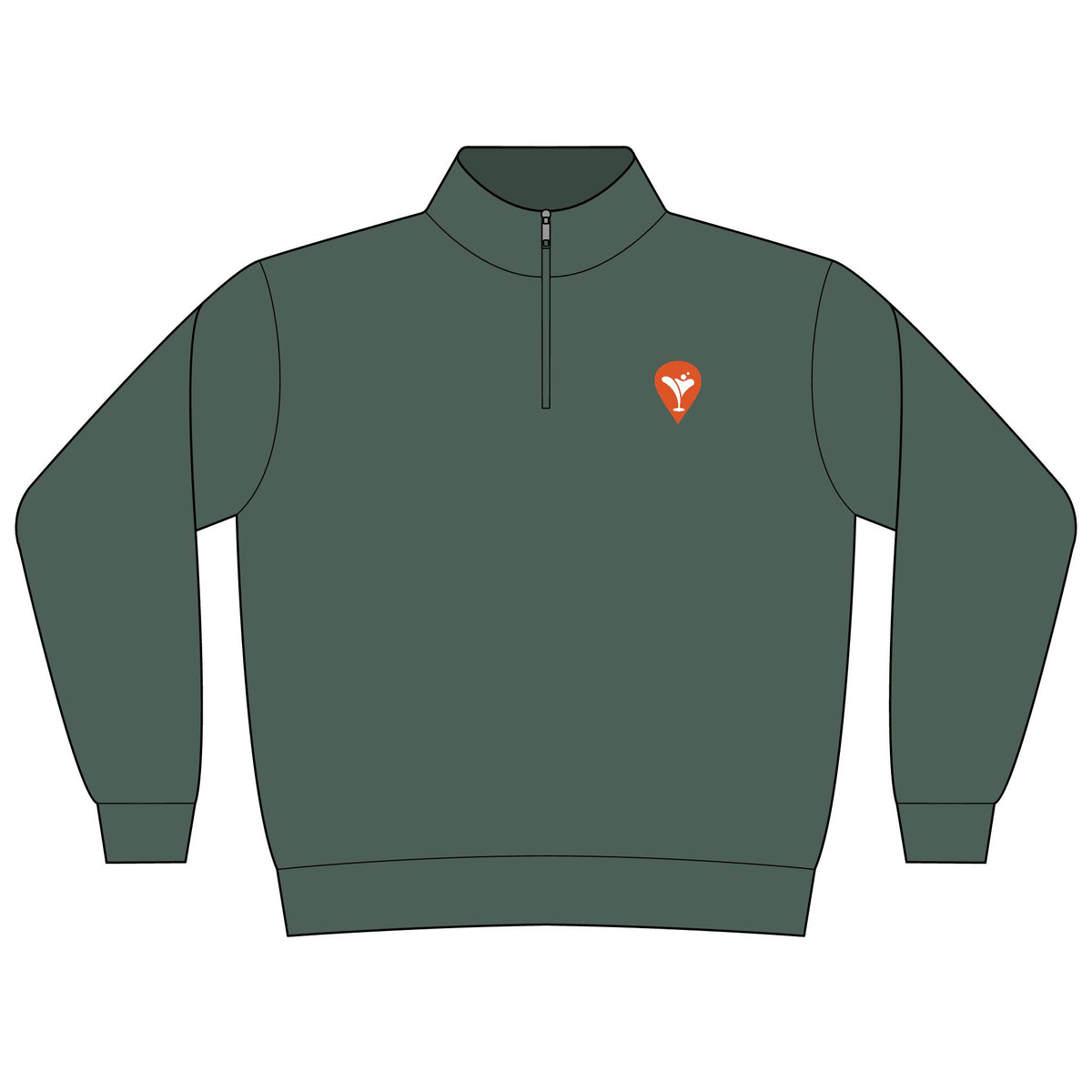 Wind & Sailing Women's Quarter-Zip in Pine, front