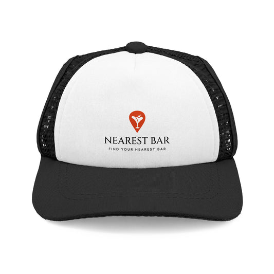 Nearest Bar Dog Trucker Hat in White / Black, front