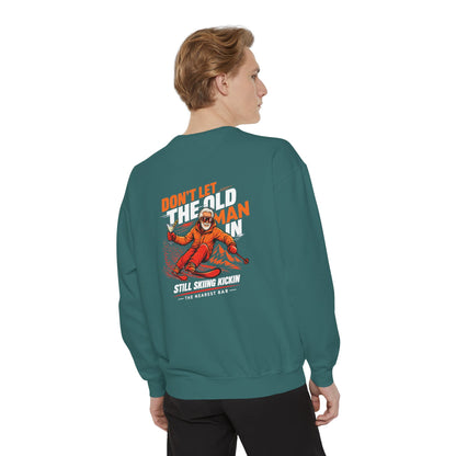 Don't Let the Old Man In Crewneck Sweatshirt in Blue Spruce, male model, back