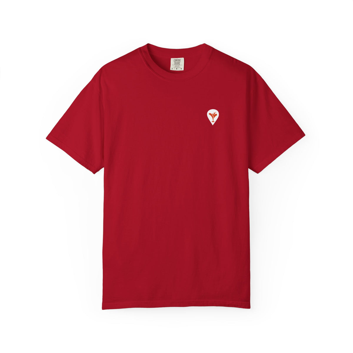 Family Happens BVI Sailing T-Shirt in Red, front with Nearest Bar chest logo